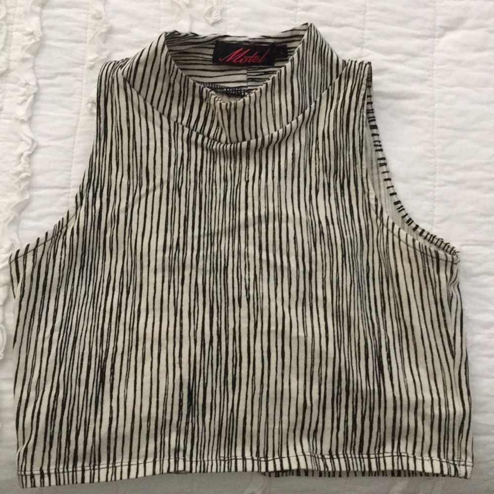 Black and a White Crop Top